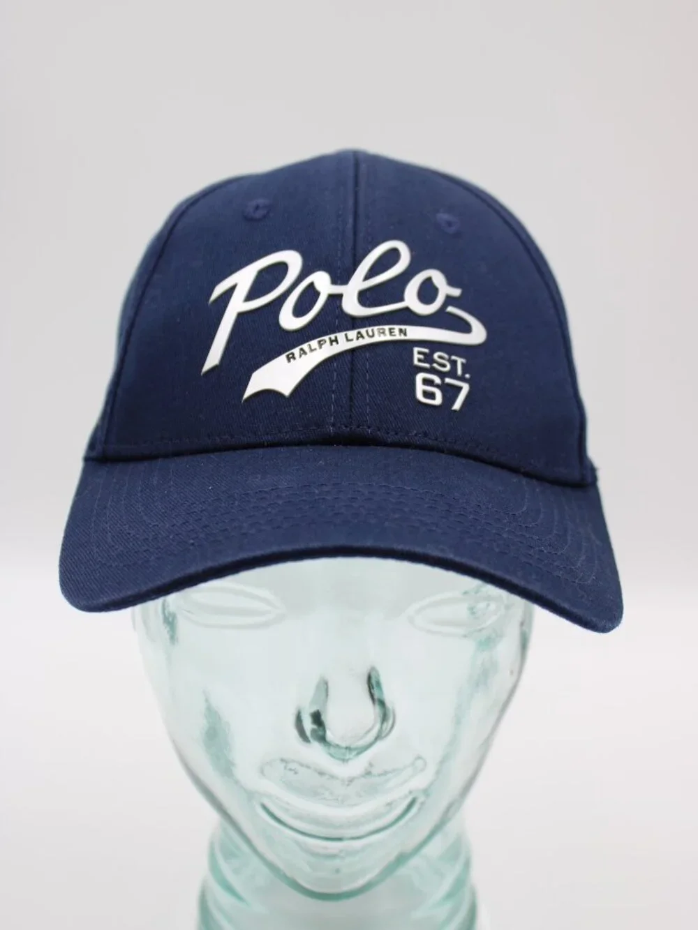 Polo Ralph Lauren Fragrance Est 67 Snapback Hat Cap Navy Blue Silver One Size